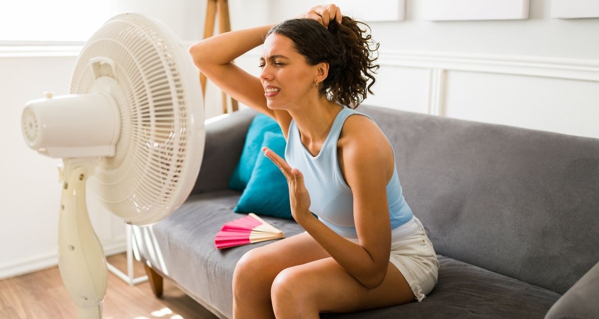 overheated, summer, hot, fan
