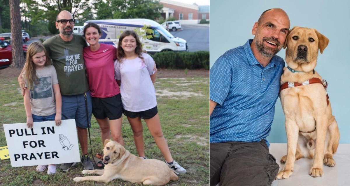 A car accident took his eyesight in 2023. His yellow lab guide dog, Keanu, gave it back to him.