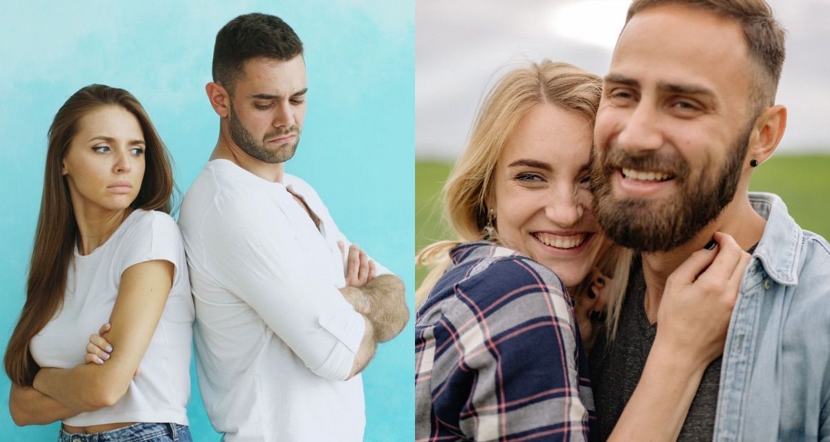 woman, man, couple, angry, happy