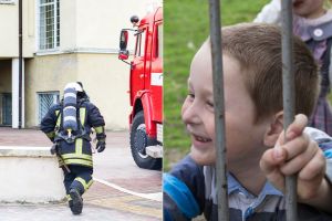 firefighters, rescue, humanity, kindness, community, firefighter, school, boy, children, parents, parenting, viral, humor