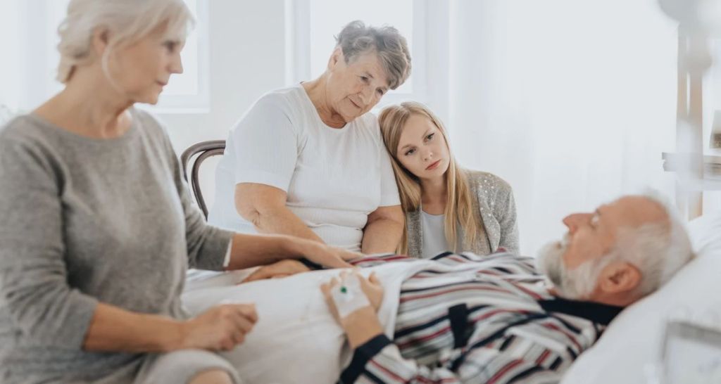 Man, hospital, care