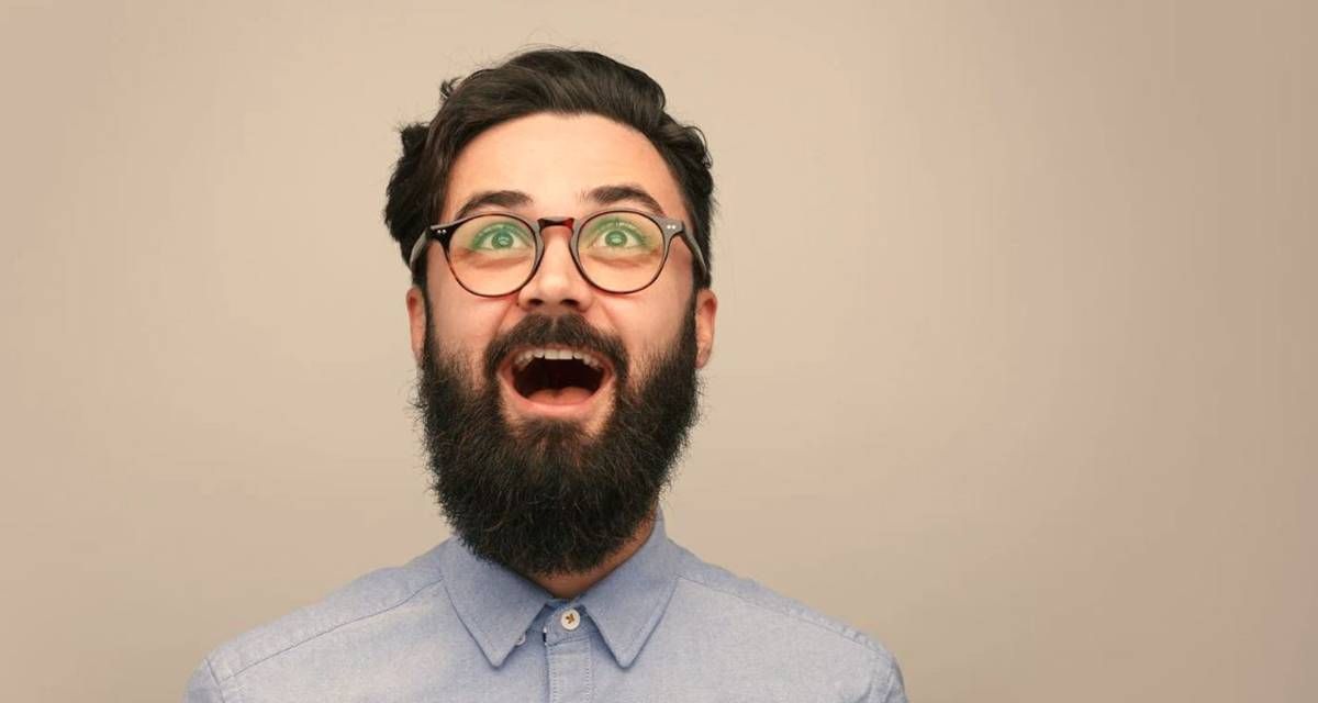 joy, enlightenment, man with a beard, happy guy