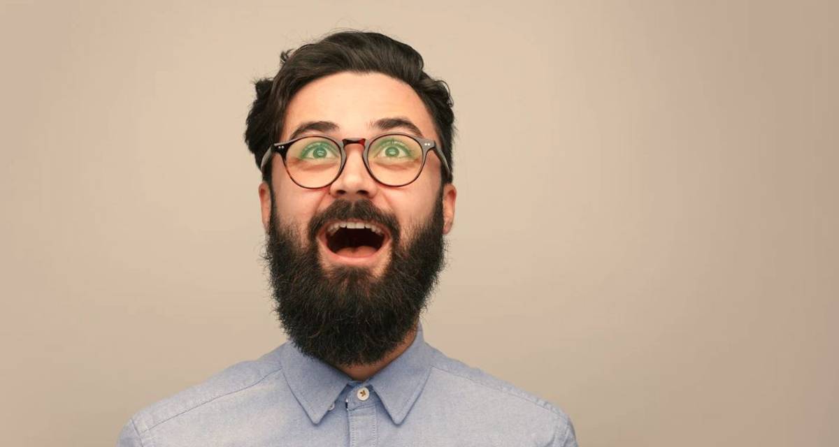 joy, enlightenment, man with a beard, happy guy