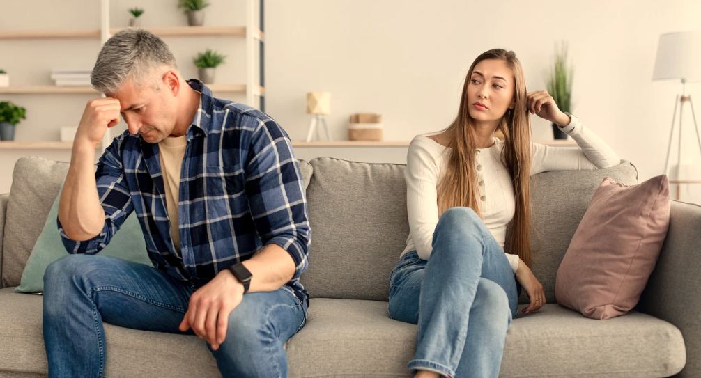 midlife crisis, middle-aged man, sad man couch,