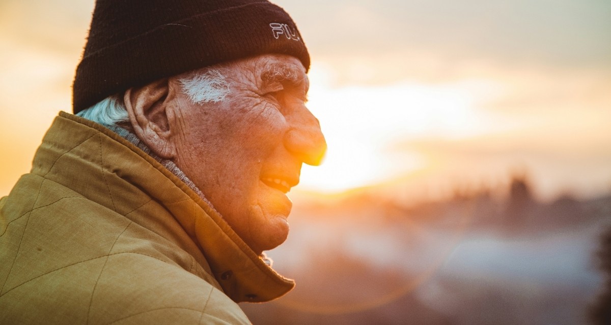 old man, sunset, appreciation