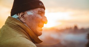 old man, sunset, appreciation