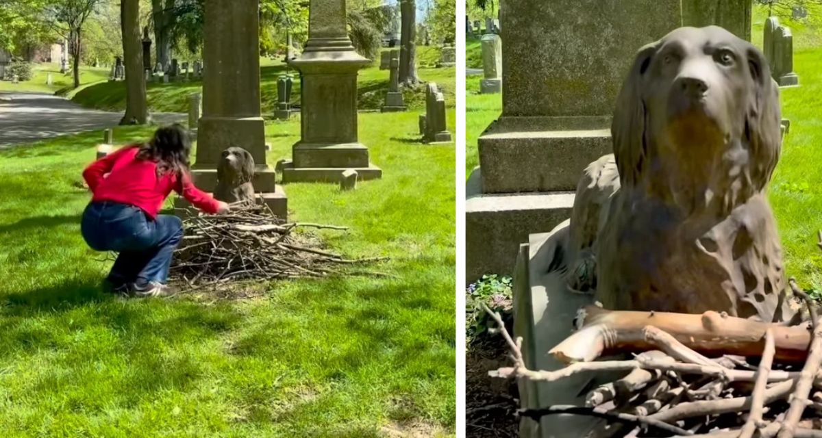 Leave a stick at this 100-year-old statue in New York, and he’ll become a ‘spirit guide’ for your dog