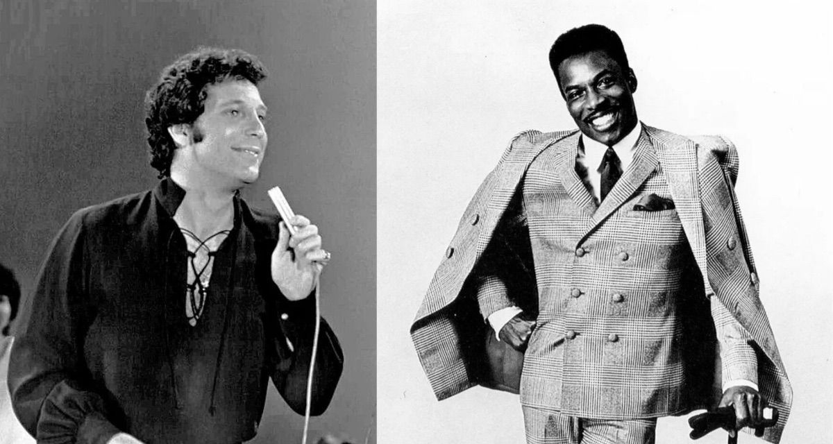 Tom Jones, Wilson Pickett, singers, men, microphone