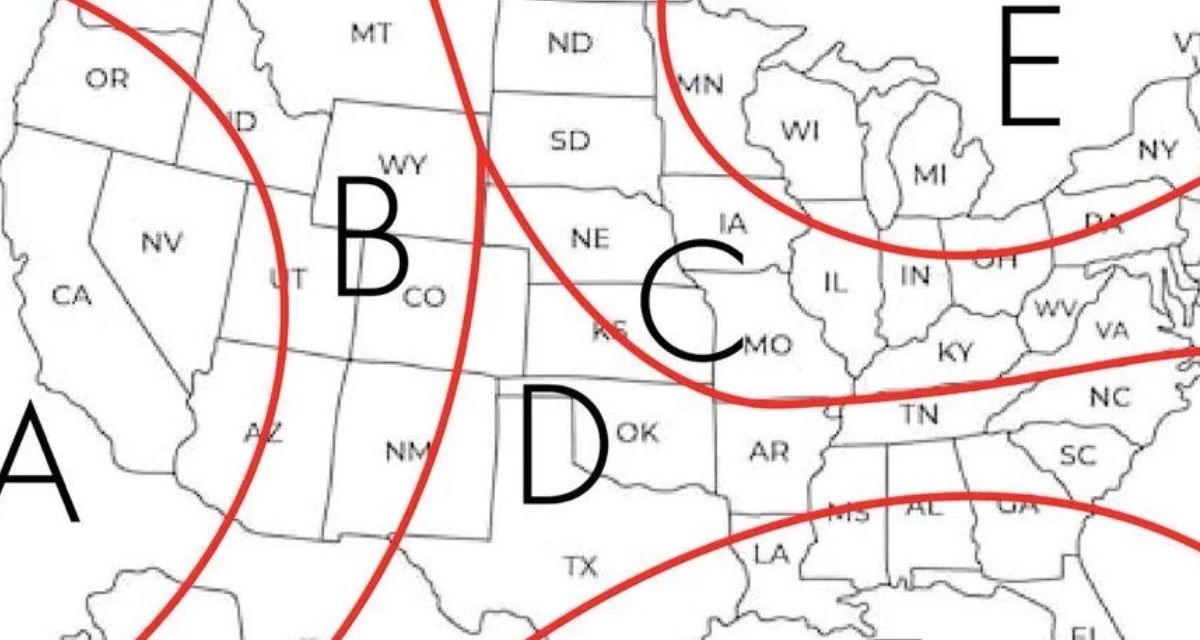 united states, map, regions