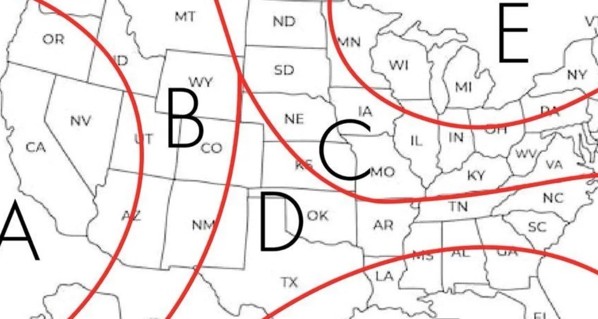 united states, map, regions