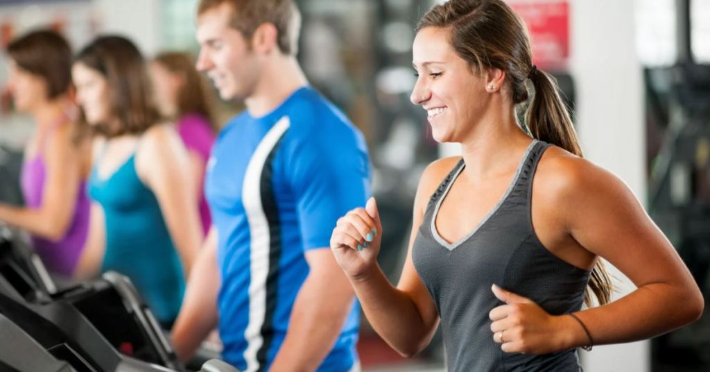 treadmill, gym, woman running
